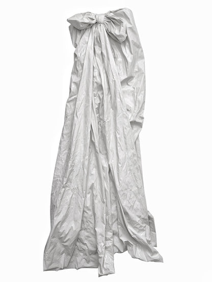 Trash Bag White Laminated Dress