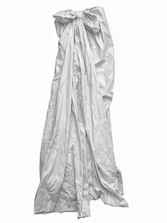 Trash Bag White Laminated Dress