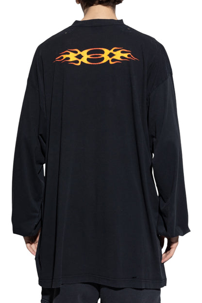 2024 Vintage Distressed Flame Longsleeve Shirt