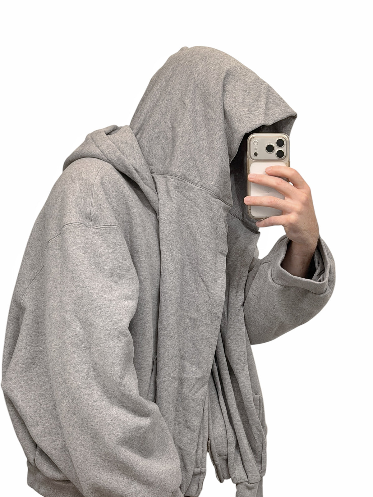 Grey Incognito Layer HEAVY Zip Hoodie
