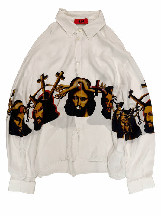 Portrait of Christ Jesus Silky Shirt