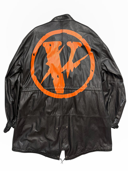 Lambskin Leather Fragment Military Parka