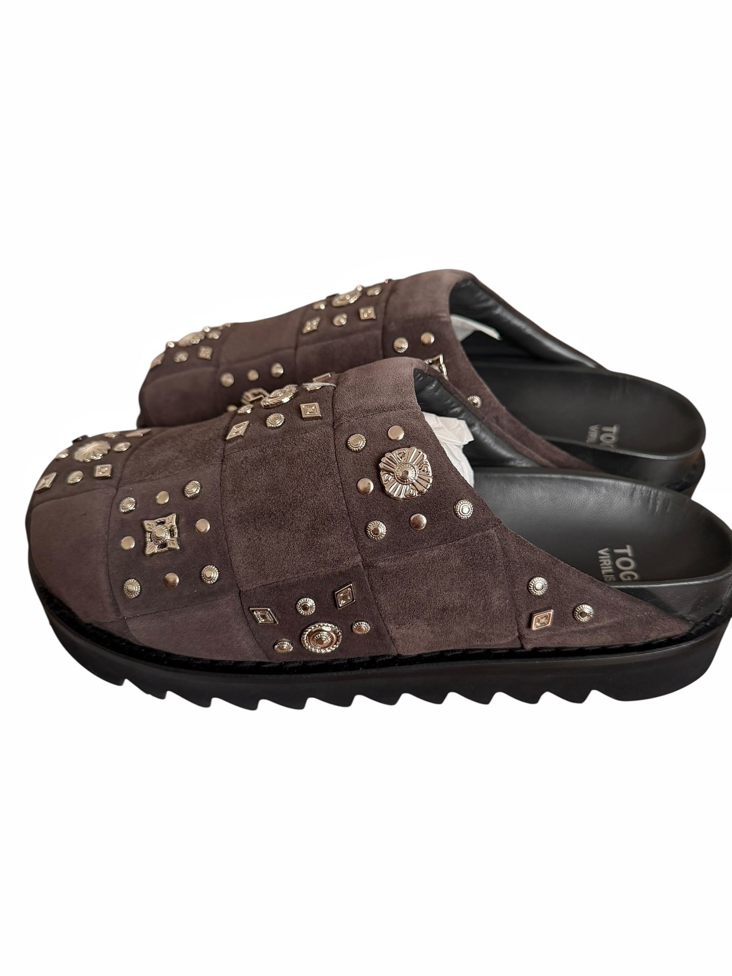 Metal Embellished Padded Mule