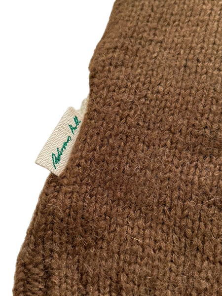 Chrochet Intarsia Brown Knit Vest