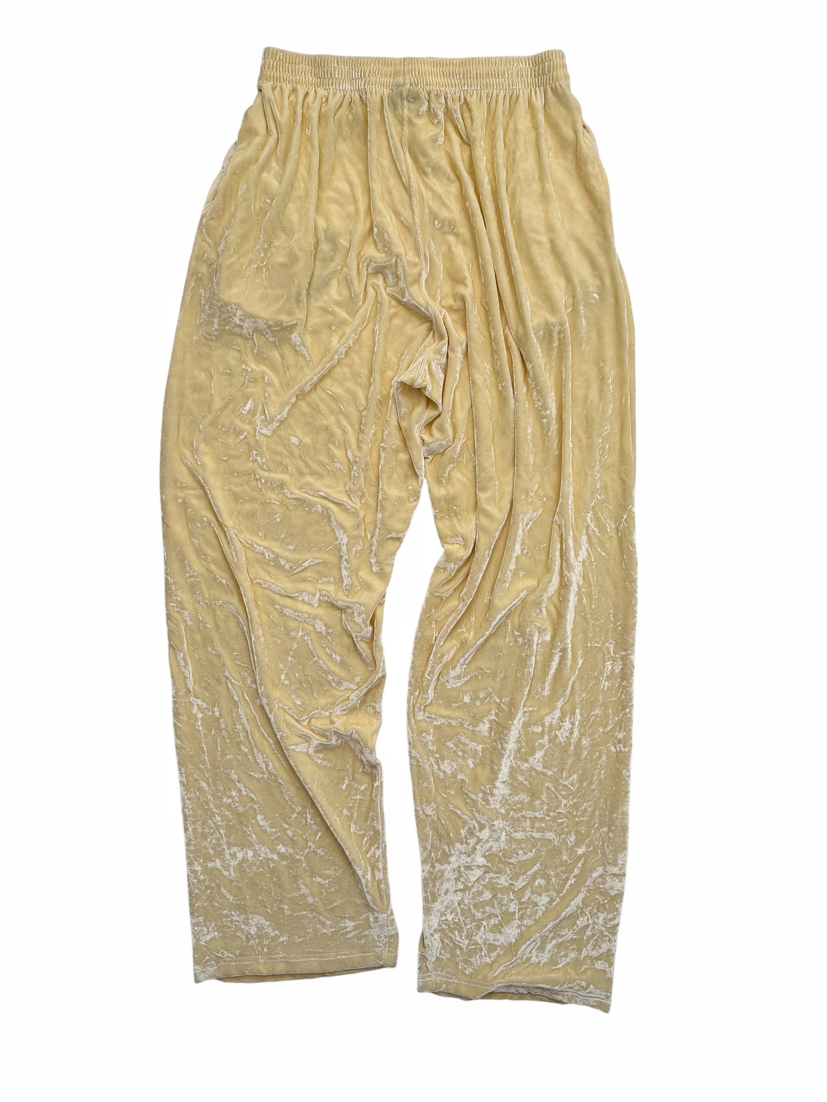Gold Baggy Velour Drawstring Pants