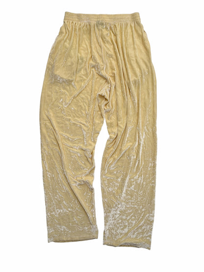 Gold Baggy Velour Drawstring Pants