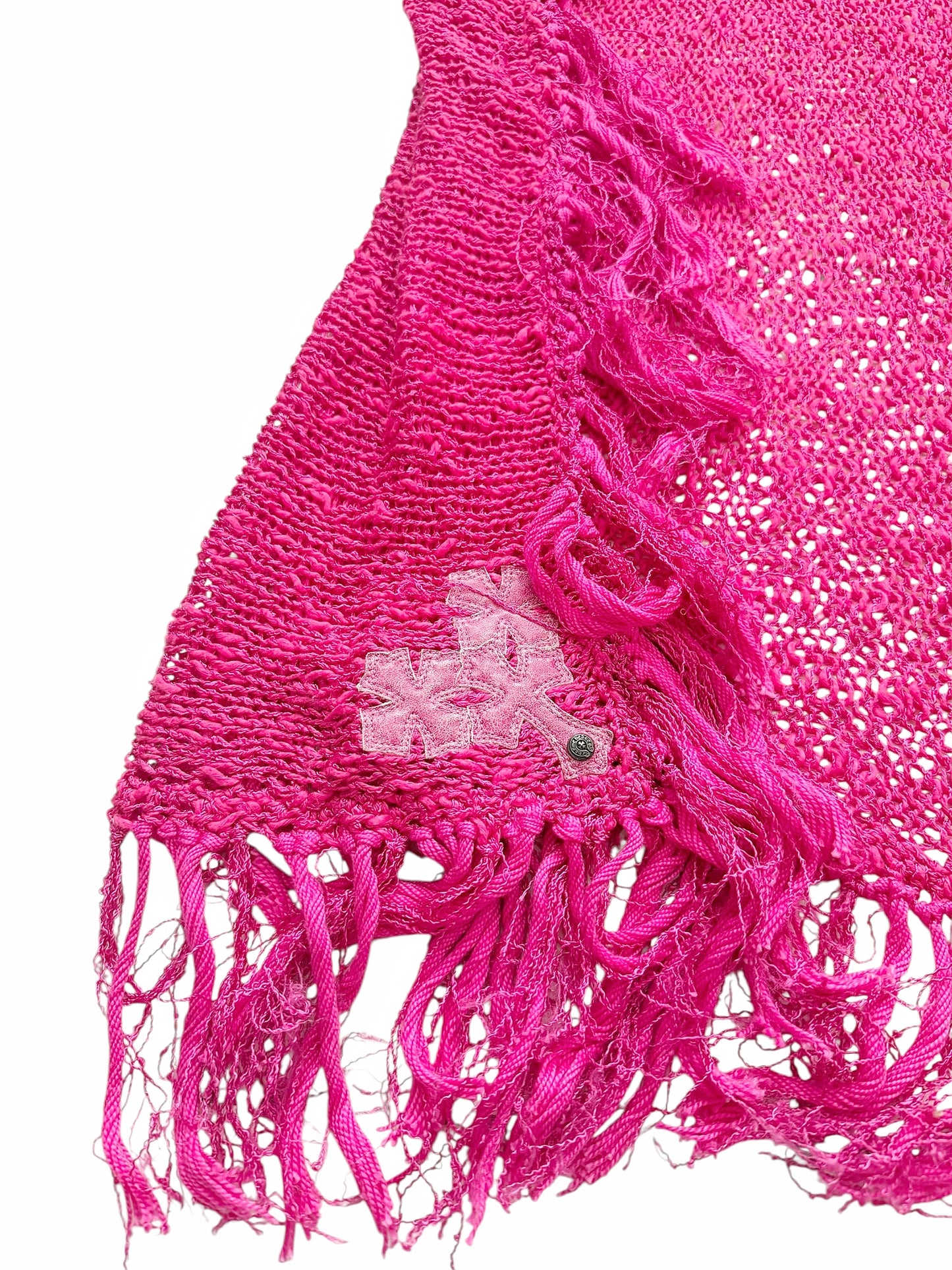 6 Cross Pink Knit Shawl/Cape Scarf