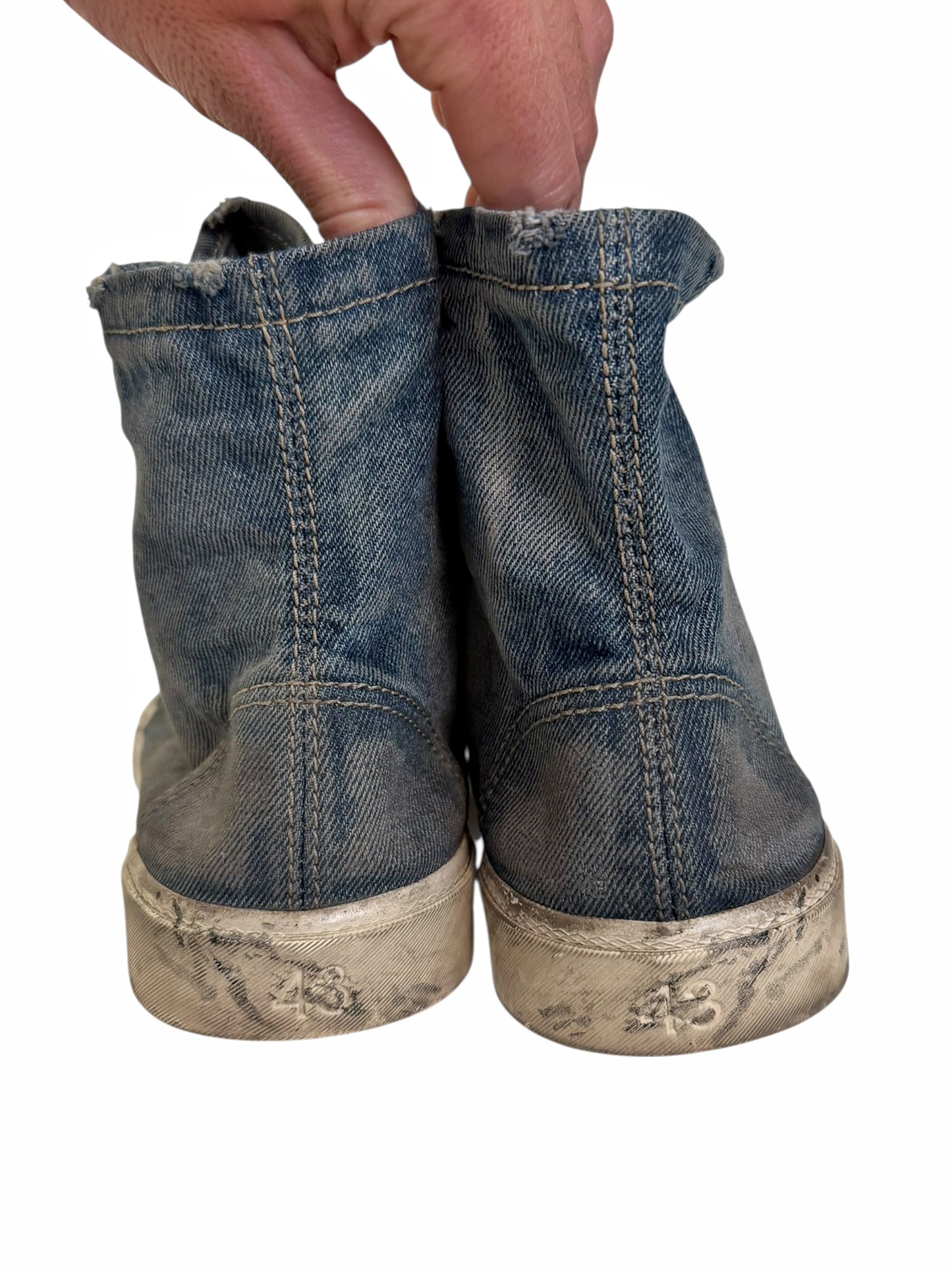 Denim Jeans Destroyed Blue Paris High Sneaker