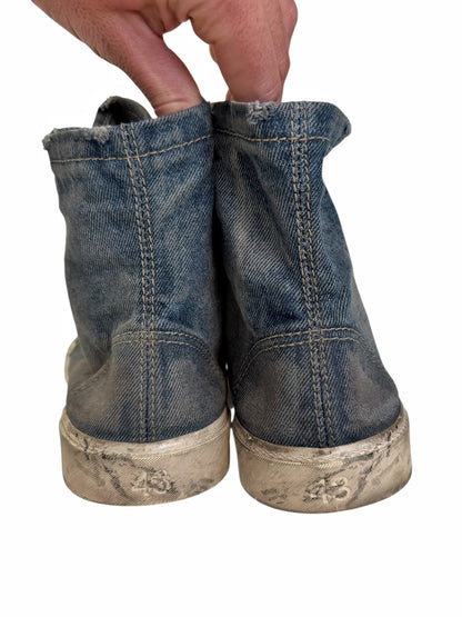 Denim Jeans Destroyed Blue Paris High Sneaker