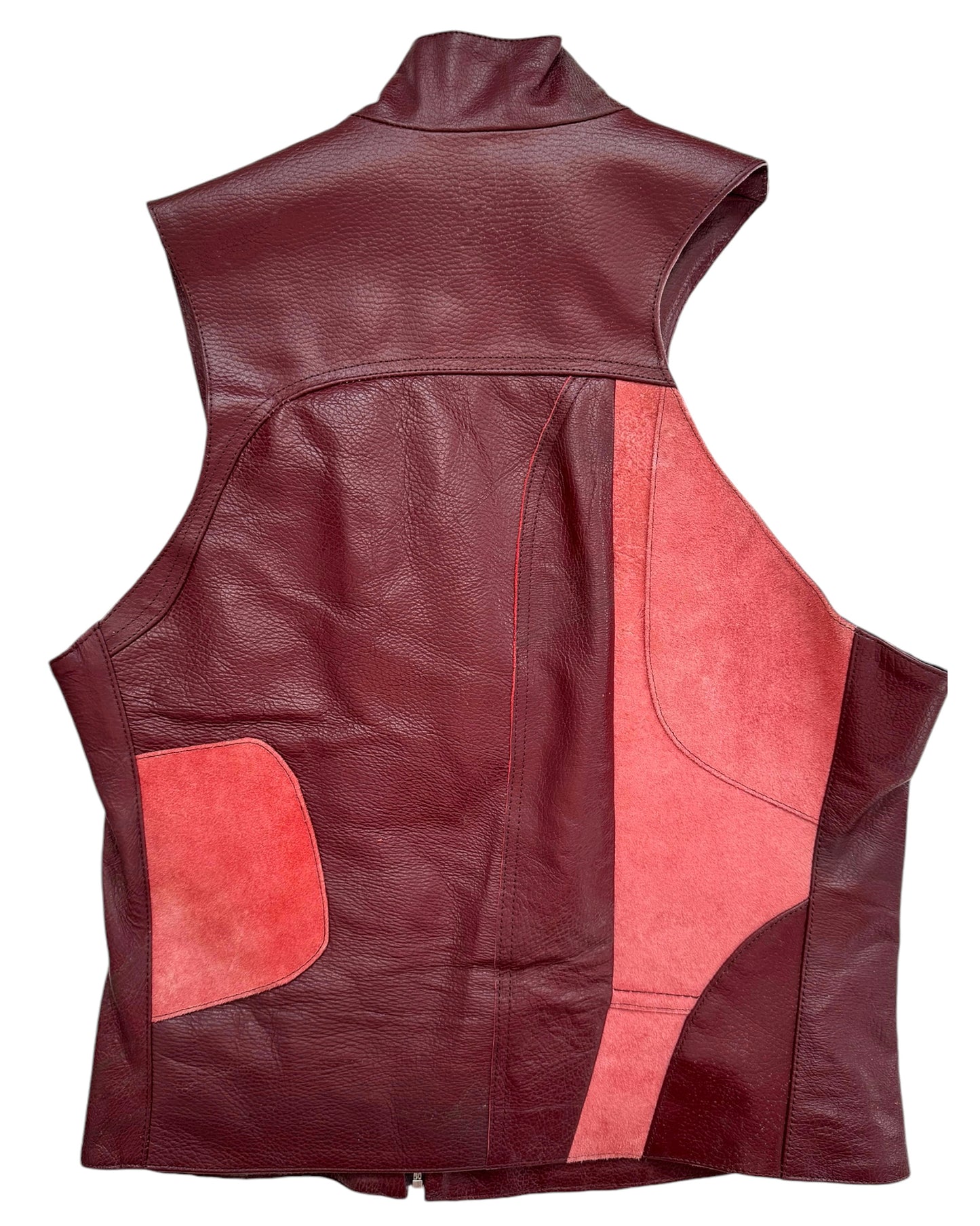 Recycled Couch Leather Asymmetric Vest