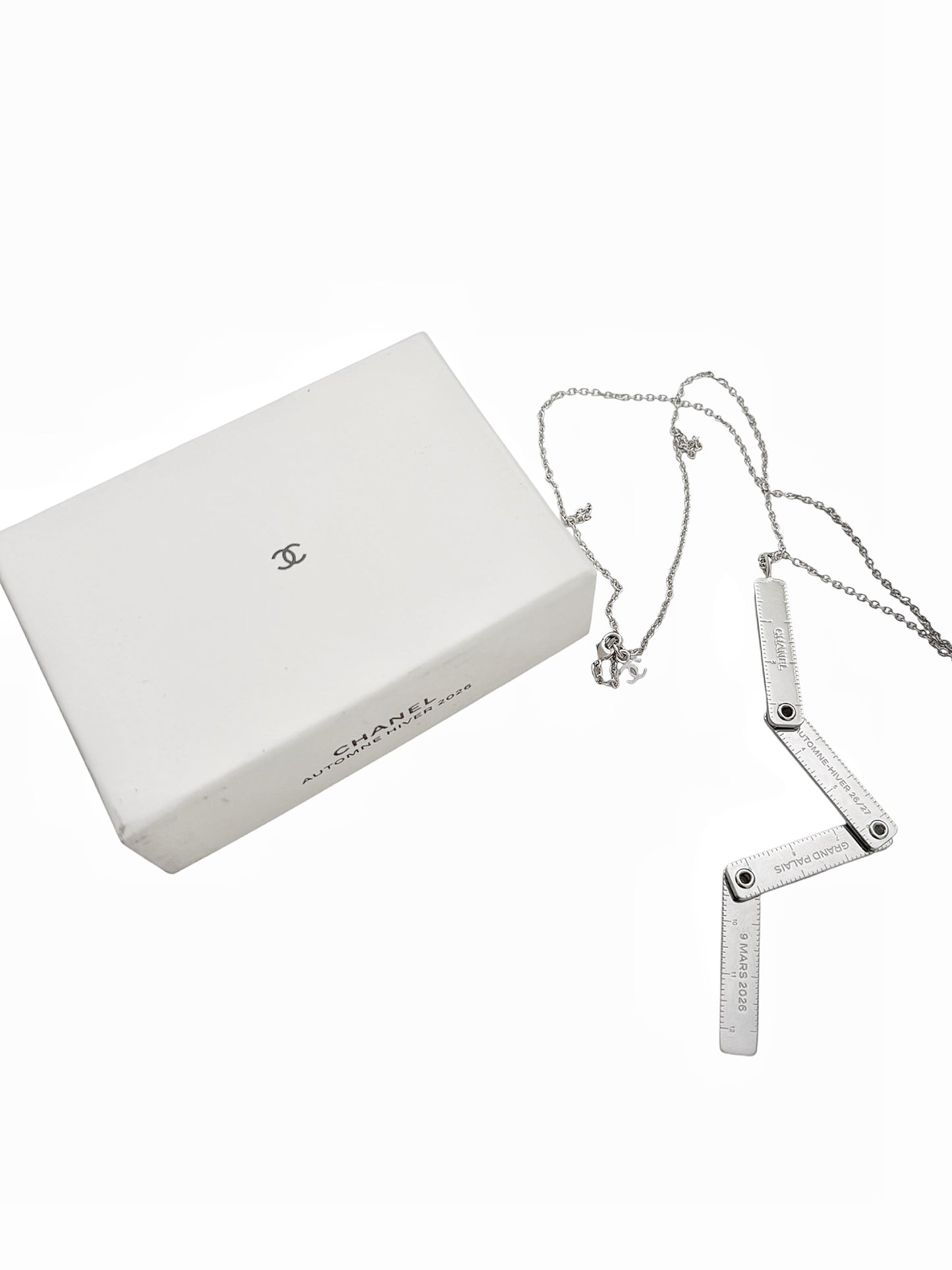 2026 VIP Atelier Folding Ruler Silver Necklace