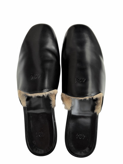 “Hoorsenbuhs” Fur Lined Logo Mules