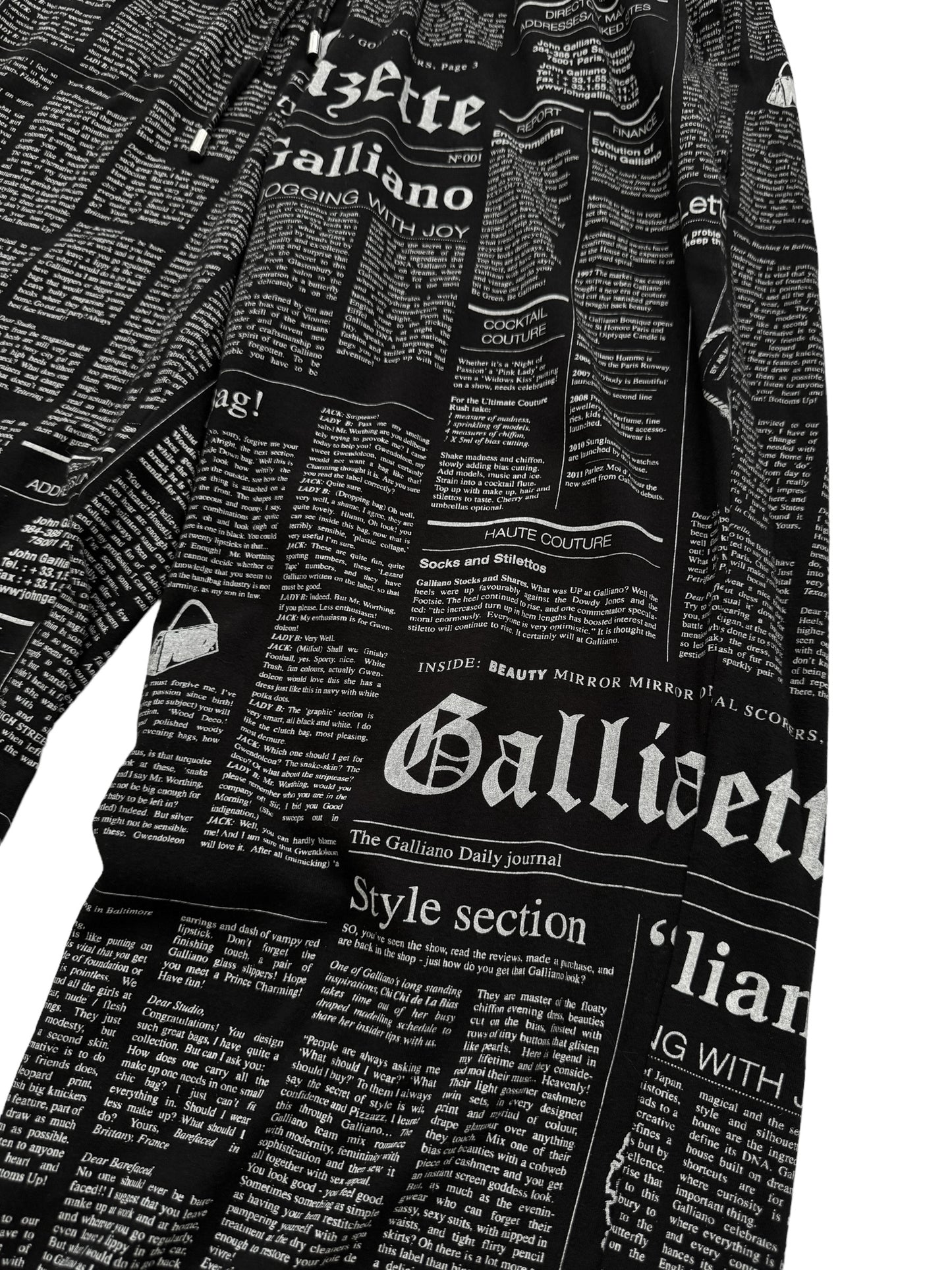 FW2000 Gazette Newspaper Print Pants