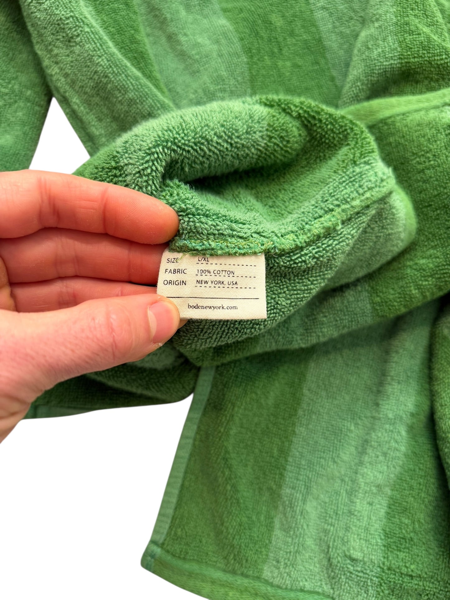 Green Chenille Towel Jacket