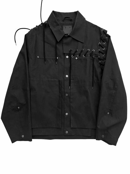 Drawstring Woven Work Jacket