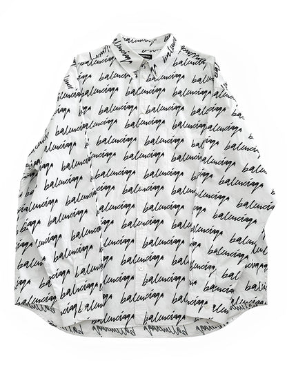 Script Cursive Oversized Shirt