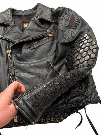 1980’s Custom Order Brass & Stingray Armored Leather Jacket