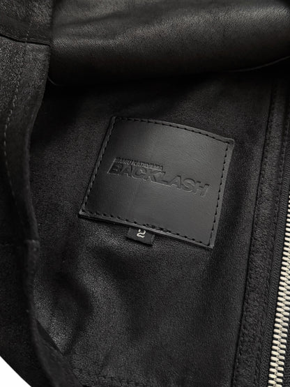 Full Zip Distressed Goat Skin Hoodie