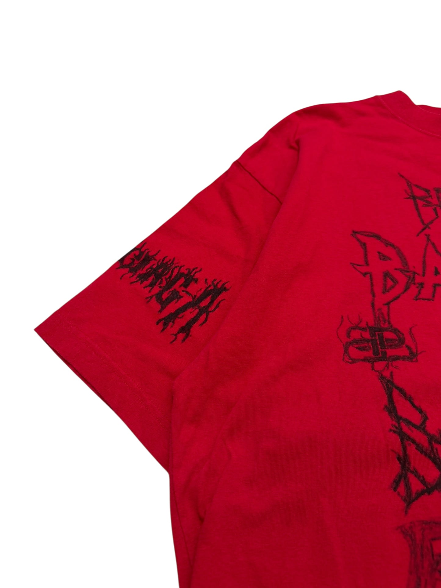 DIY Metal Goth Logo Red Shirt