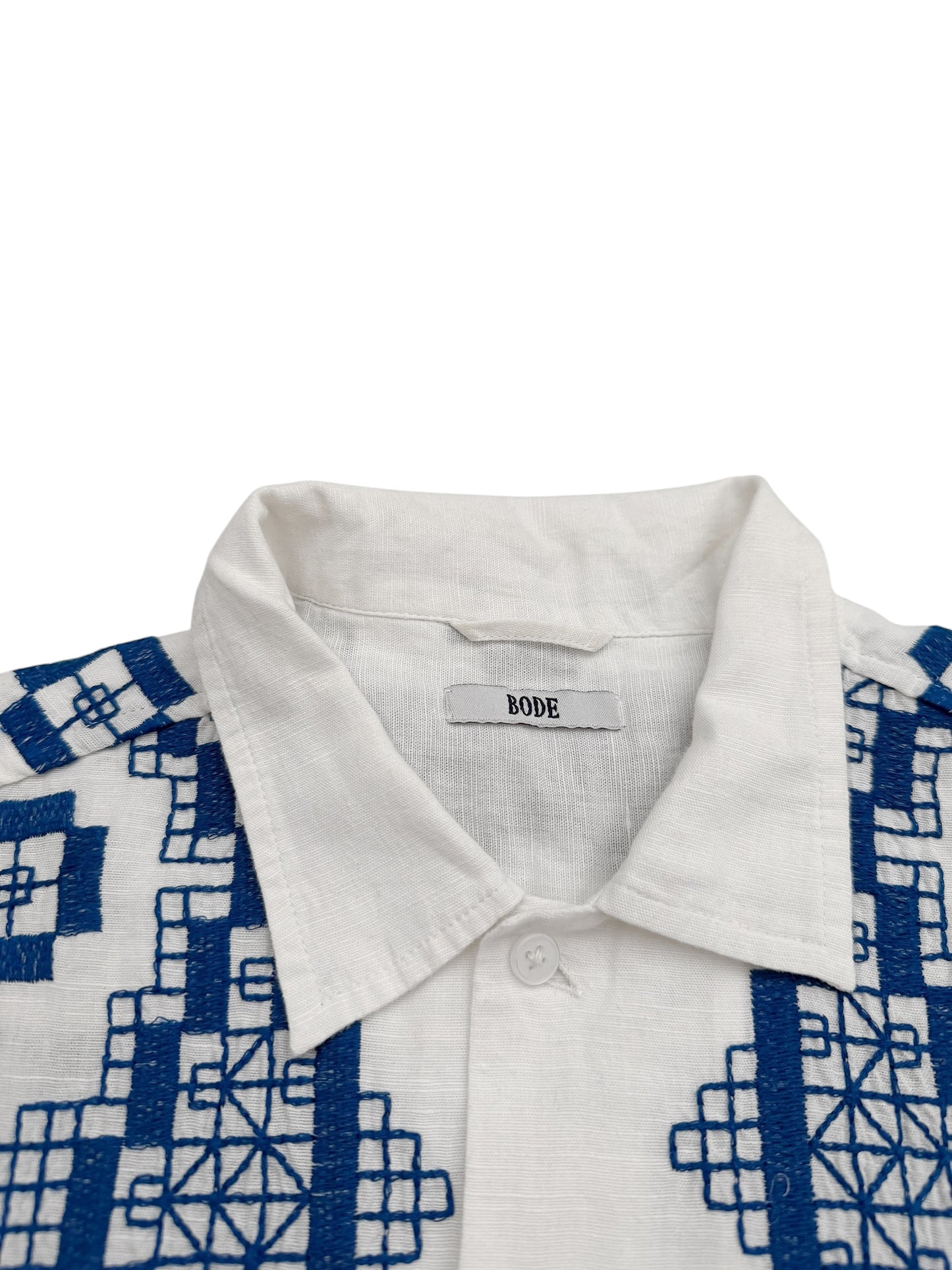 Blue Mosaic Linen Shirt