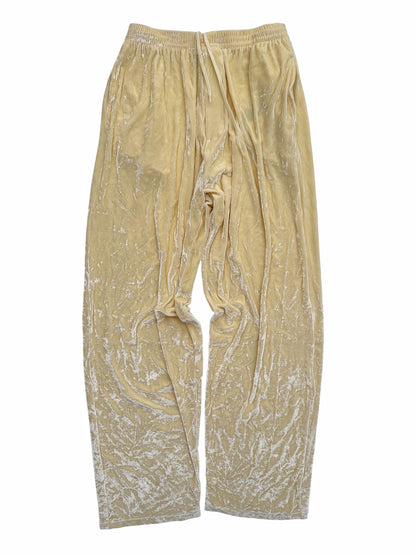Gold Baggy Velour Drawstring Pants
