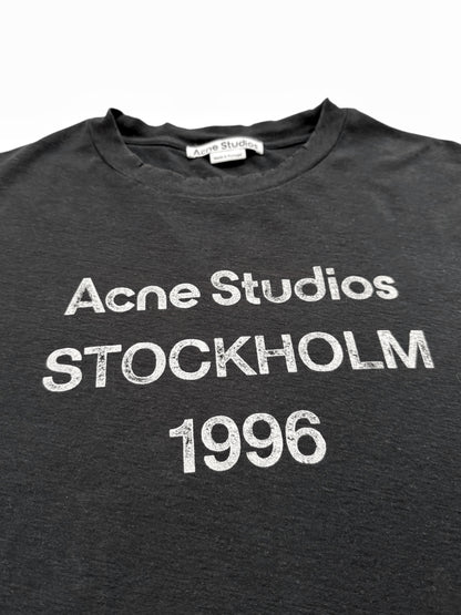 Cropped Distressed Logo Shirt