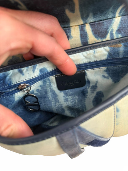 2000’s Galliano Tie Dye “Denim” Leather Saddle Bag