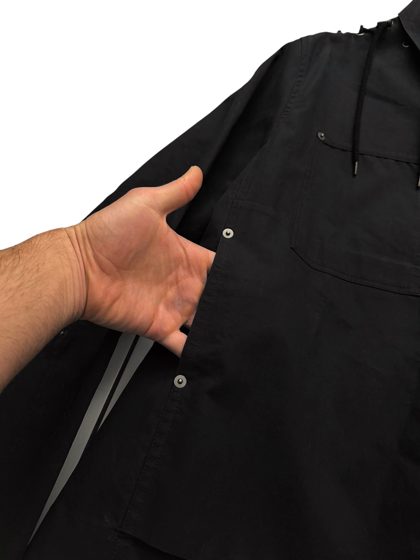Drawstring Woven Work Jacket