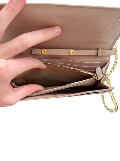 Chain Strap Wallet Flap Leather Bag