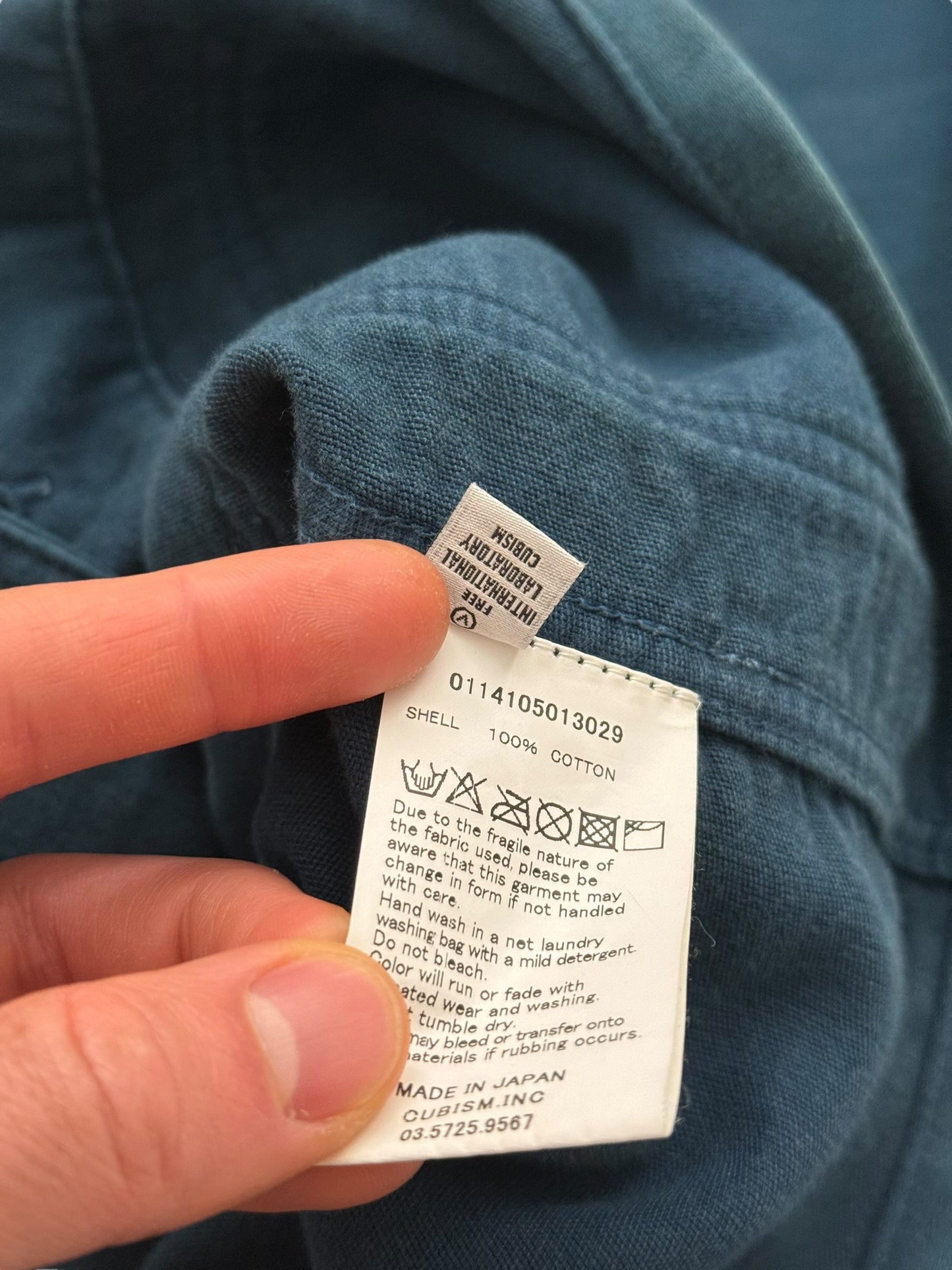 2014 Artifact Coverall Indigo Moleskin DMGD