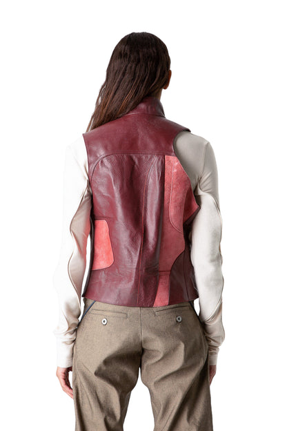 Recycled Couch Leather Asymmetric Vest