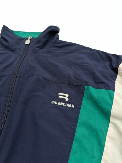 Sporty B Paneled Oversized Track Windbreaker Jacket
