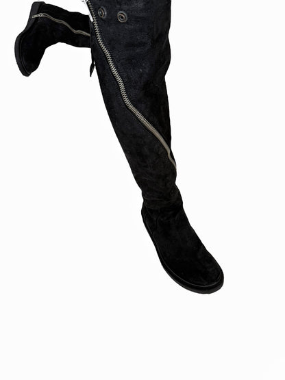 Limo Reverse Leather Knee High Tornado Creeper Boot