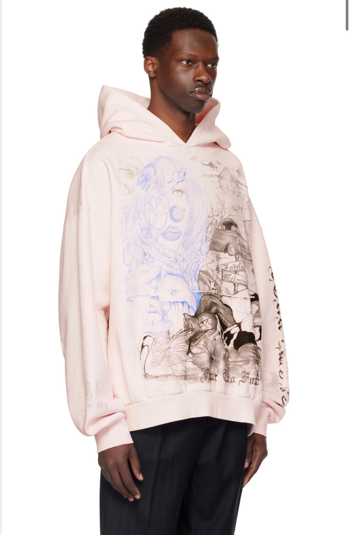Valentina Graves Tattoo Art Hoodie Pink