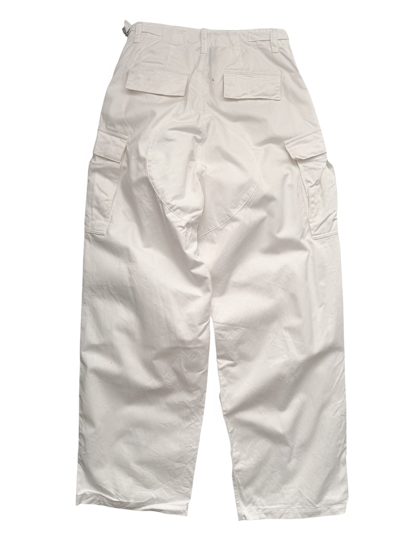White Heavy Kick Cargo Pants