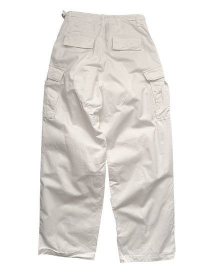 White Heavy Kick Cargo Pants