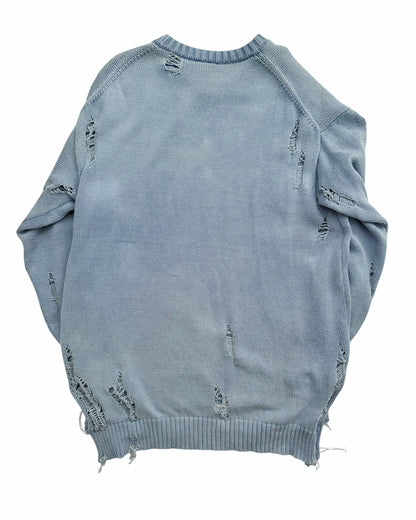 Distressed Fade Blue Sweater