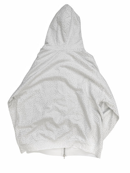 Strass Swarovski Crystal Zip White Hoodie