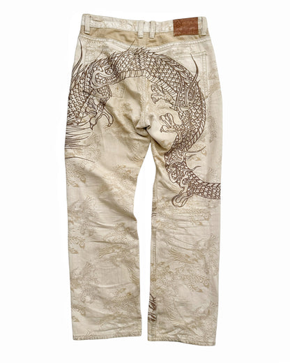 Sandy Jacquard Embroidered Dragon