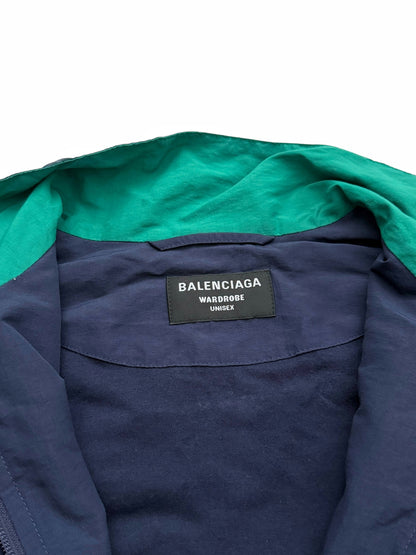 Sporty B Paneled Oversized Track Windbreaker Jacket