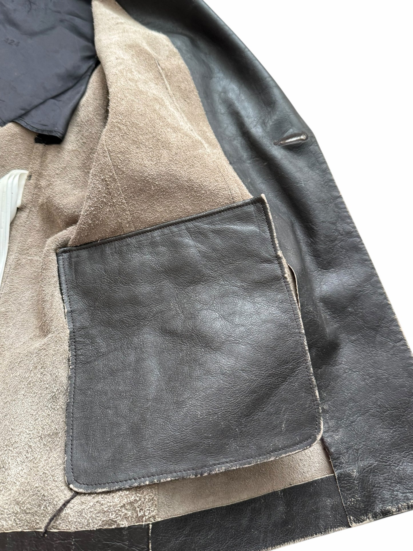 Distressed Leather Trompe L’oeil Blazer