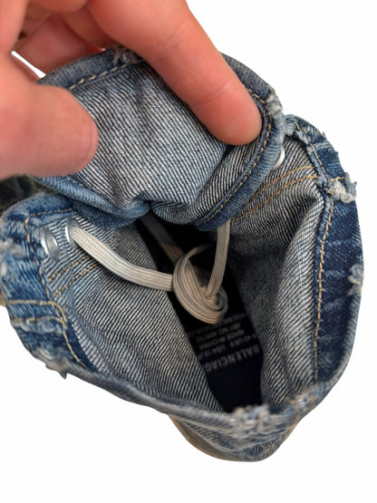 Denim Jeans Destroyed Blue Paris High Sneaker