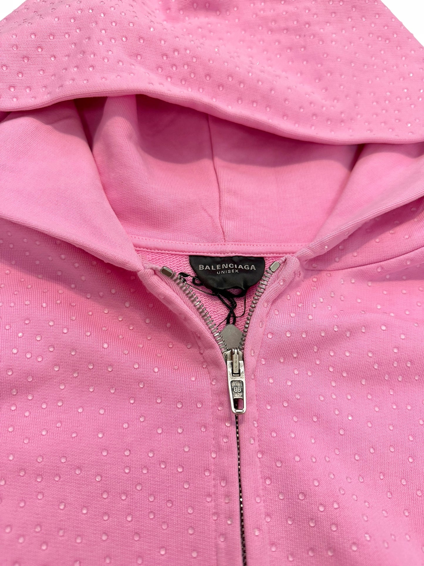 Strass Crystal Zip Hoodie Pink