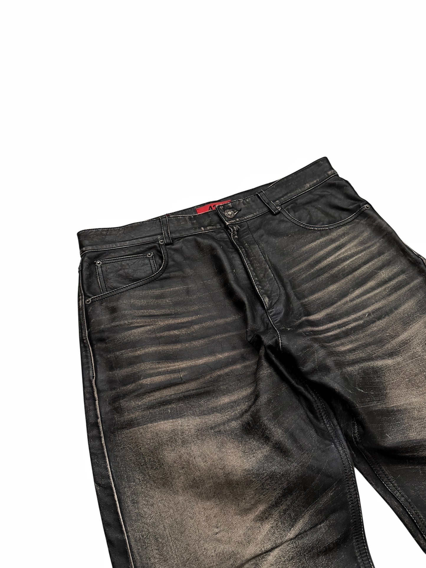 5 Pocket Rub Off Leather “Denim” Pants