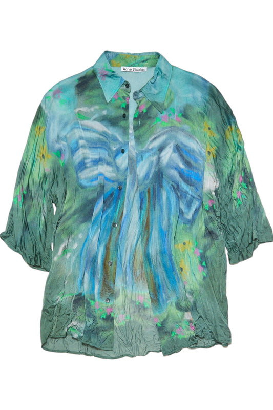 Wrinkle Rayon Abstract Shirt