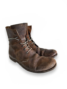 Reverse Horse Leather Lace Boots