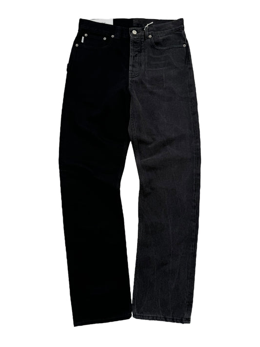 Split Grey Black Denim Jeans