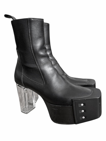 Black Clear Heel Kiss Platform Heels