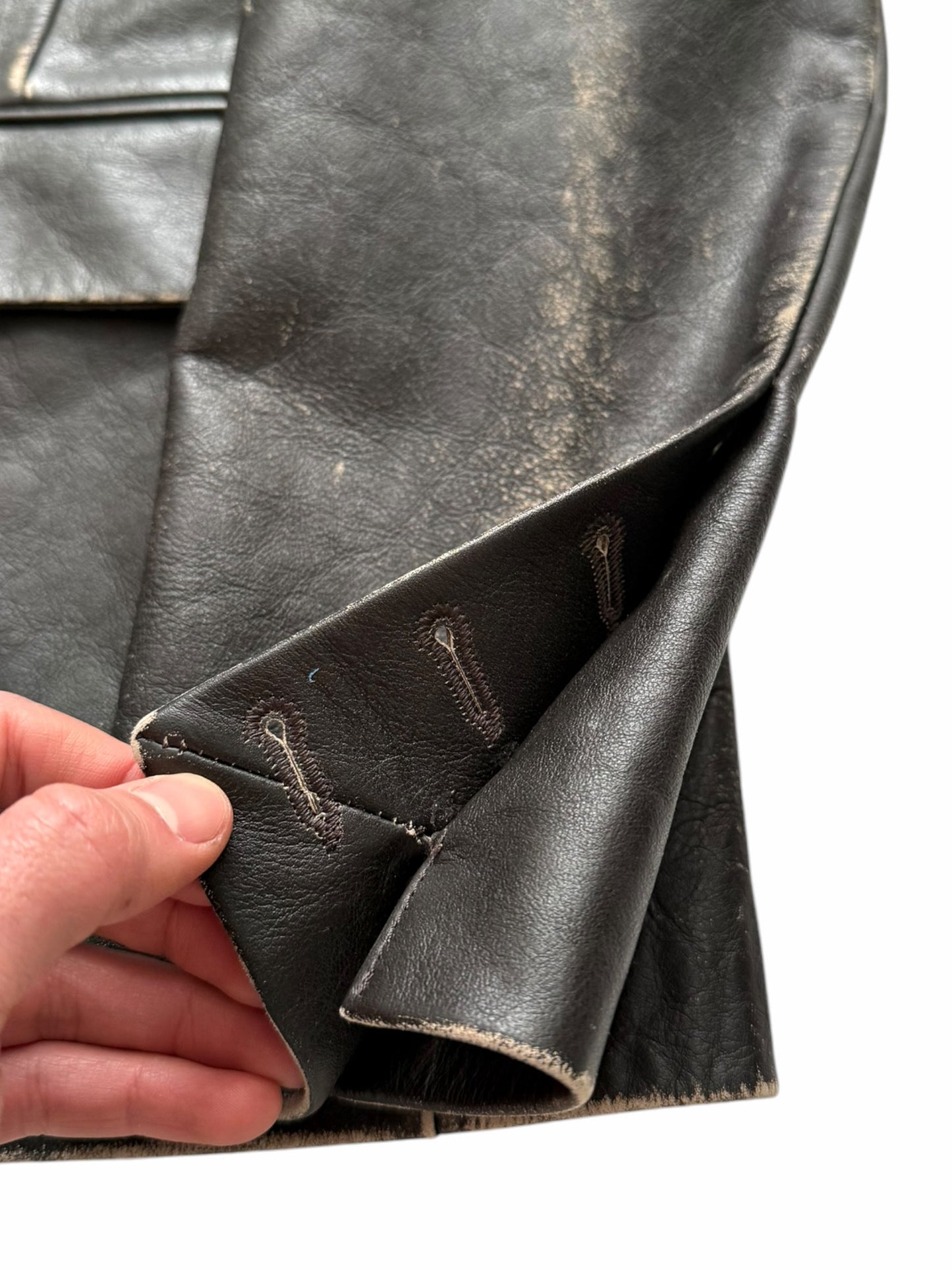 Distressed Leather Trompe L’oeil Blazer