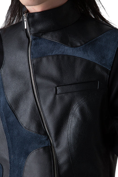 Recycled Couch Leather Asymmetric Vest